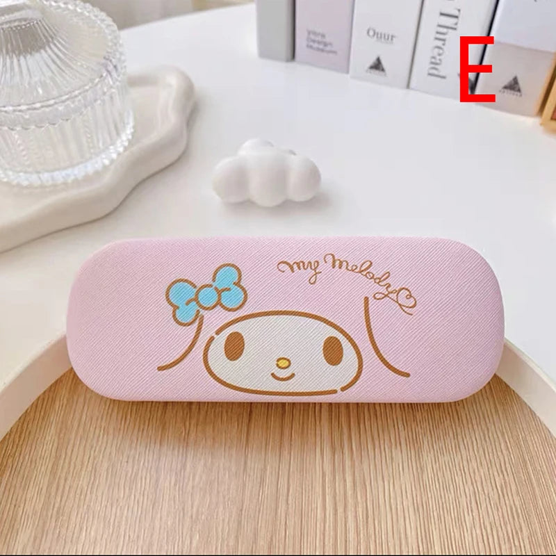 Cartoon Stitch Hello Kitty Glasses Case Children Students Anti Drop Glasses Storage Box Princess Series Pattern Protective Case
