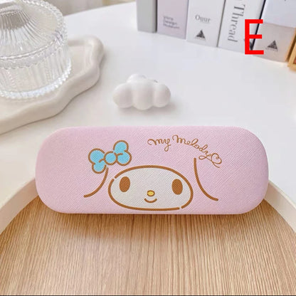Cartoon Stitch Hello Kitty Glasses Case Children Students Anti Drop Glasses Storage Box Princess Series Pattern Protective Case