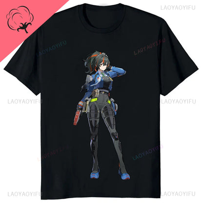 Kawaii Zenless Zone Zero T-Shirt ACG ARPG Game Fans Cosplay Graphic T Shirt Cotton Casual Fashion Streetwear Man Women Tshirt