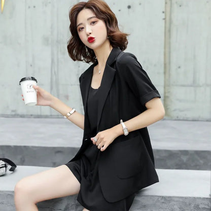 Set of Two Fashion Pieces for Women New In 2 Piece Outfits 2024 Summer Shorts Blazer Suits Elegant Cheap Women's Matching Sets