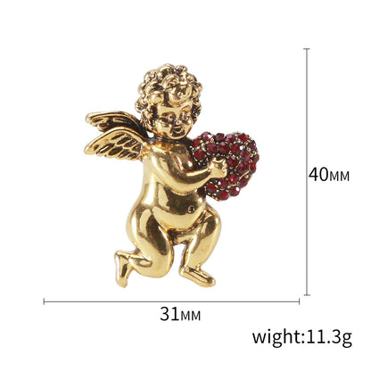 Enamel Angel Brooches for Women Unisex Cupid Love Character Pins Banquet Party Backpack Gifts Jewelry Accessories