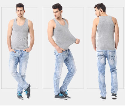 1/3 Pack Four Seasons Men's Cotton Joker Vest Teenagers Simple Fit Sports Fitness T-shirt Middle-aged Casual Sleeveless T-shirt
