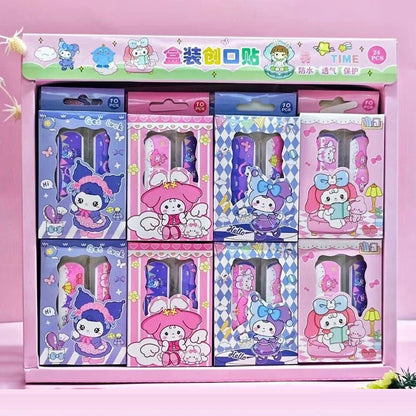 Sanrio Bandaid Kawaii Hello Kitty Band Aid Anime Kuromi Waterproof Breathable Adhesive Bandages Cartoon Printed Portable Sticker