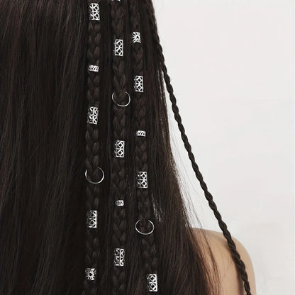 ドレッドヘアビーズ80個 - スタイリッシュな合金ヘアアクセサリー ロックヘアジュエリー 編み込み用 女の子と女性用