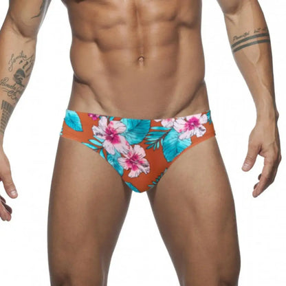 Sexy Floral Print Swimwear Men Beach Shorts Board Surfing Shorts Swimming Trunks Push Up Pad Men Swimsuits Sunga Bathing Suits