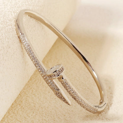 Female Jewelry Nail Bracelets Trendy Bracelet Zircon Screw Bracelet For Women Everyday Party Festive Jewelry As Gifts