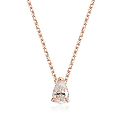 Smyoue 1-4CT Pear Cut Moissanite Pendant Necklace for Women Girls 3 Designs Lab Diamond Wedding Silver 925 Chains Fine Jewelry