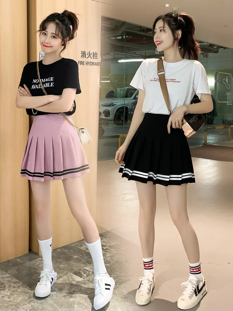 かわいい原宿スカート プレッピー スクールユニフォーム ハイウエスト プリーツ レディース ガールズ ロリータ Aライン セーラースカート