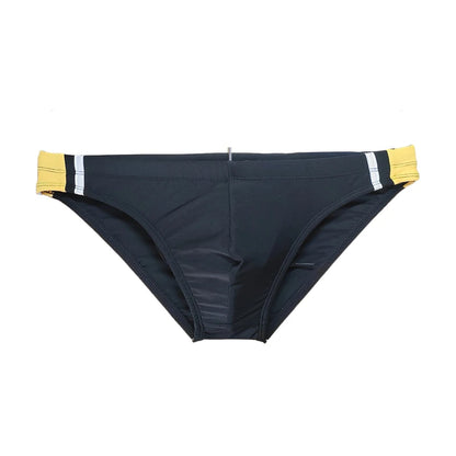 BOYTHOR  Men's Swimming Briefs Patchwork Color Contrast Craft Lace-up Beach Swimming Briefs