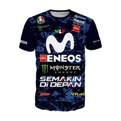 2025 Men's And Women's New Yamaha Motorcycle Racing Suit Short Sleeved T-Shirt O-Neck Breathable Quick Drying Sports Jersey