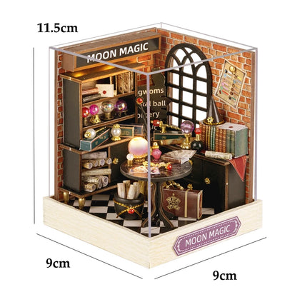木製ミニチュアドールハウス DIY 小さな家キット 3Dパズル 組み立て式ハウス 家具 おもちゃ 子供の誕生日プレゼント