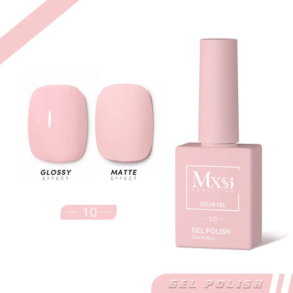 Mxsi 15ml ジェルネイルポリッシュ ネオンブラウン ロイヤルブルー レッドグリーン パスタルヌード ネイルアートワニス ジェルラッカー トップコート UVジェルネイル 未セット