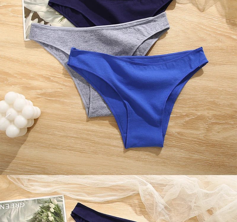 FINETOO 5PCS/Set M-XXL Panties Women Cotton Lingerie Woman Underwear Sexy Femme Underwear Girls Underpant Panty 7 Solid Colors