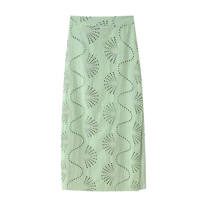 Elegant Chic Embroidery Skirt Set Women's Sleeveless Short Tops and Straight Long Skirt 2025 Summer High Street Slim Lady Set