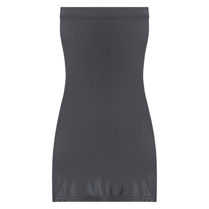 Sexy Women Oil Glossy Sheer Bodycon Dress Females See Through Strapless Pencil Dress Smooth Tight Mini Dress Clubwear