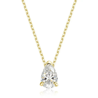 Smyoue 1-4CT Pear Cut Moissanite Pendant Necklace for Women Girls 3 Designs Lab Diamond Wedding Silver 925 Chains Fine Jewelry