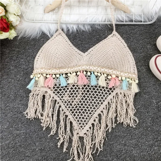 Cute Tops Women  Halter Top  Ropa De Mujer Sexy Crochet Camisole Women Hollow Out Crochet Tanks Tops
