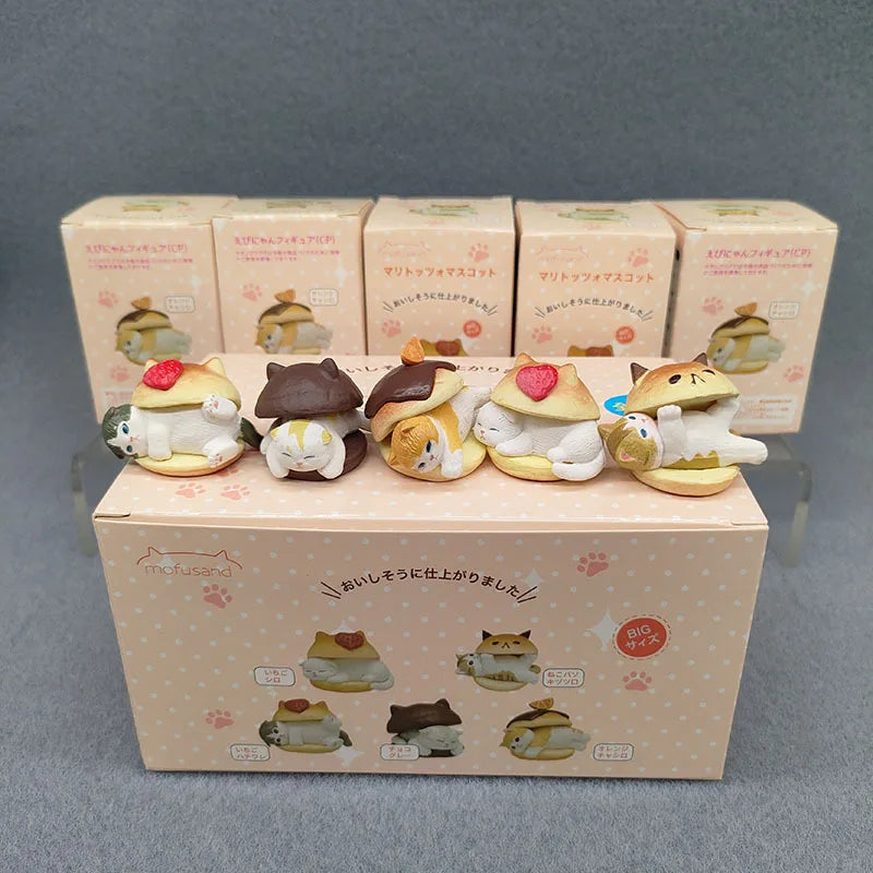 4cm Mofu 猫 サンズ アクションフィギュア コレクションセット 動物ヘッドギア人形 かわいい PVCモデル デスクトップ装飾 工芸品 ギフト おもちゃ
