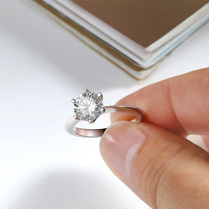 Smyoue認定 1-5CT モアサナイトリング VVS1 ラボダイヤモンド ソリティアリング レディース 婚約 約束 結婚指輪 ジュエリー ファイン
