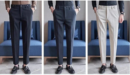Men's Suit Pants, Fashion Slim Dress Trousers ,White Black Blue Green Pantalones Hombre Fall/Winter Male Pant, 2025 New