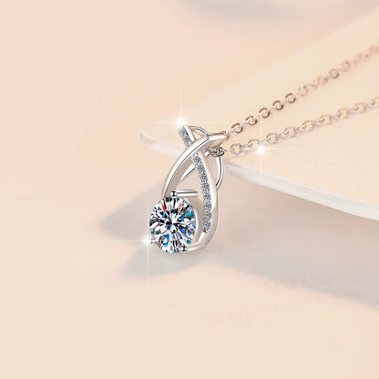 ZFSILVER Fashion Trendy Classic s925 Silver Luxury Moissanite Mermaid Princess Necklace For Women Accessories ewelry Gift HK0104