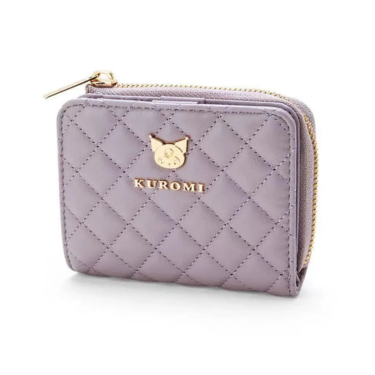 Sanrio Cinnamoroll Kuromi My Melody Hello Kitty Kawaii PU Leather Wallet Card Holders Casual Coin Purse Money Bag