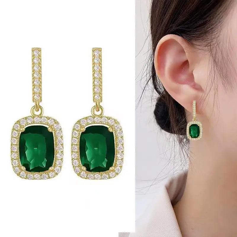 925 Silver Needle Korean Fashion Dream Colorful Crystal Earrings For Women Jewelry 2025 Trending Luxury Cube Sugar Stud Earrings