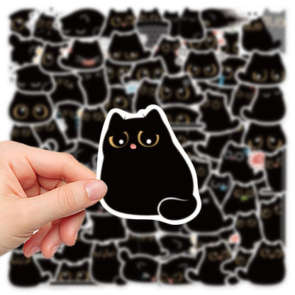 10/20/40/80PCS Black Cat Cute Kawaii Stickers Vintage For DIY Notebook Scrapbooking Motorcycle Laptop Luggage Graffiti Decals