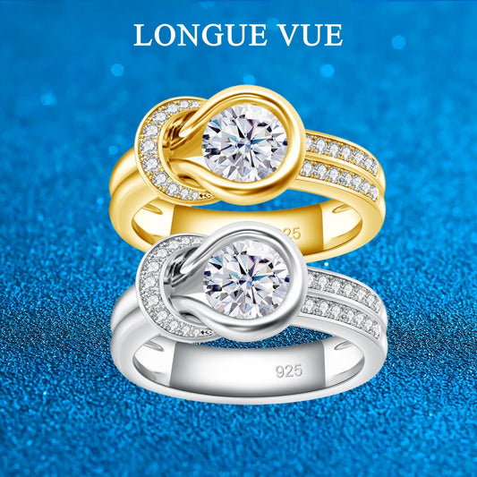 Cross knot Ring 925 Sterling Silver Moissanite Wedding Band Engagement Jewelry Anniversary Gift Sparkling Halo Zircon