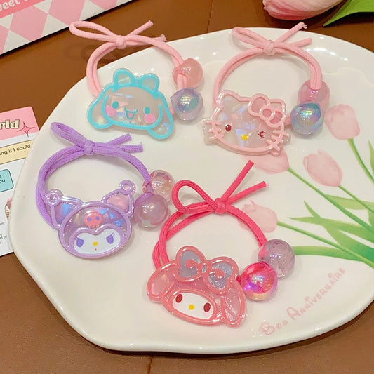 Children's Kuromi My Melody Rubber Band Hair Kawaii Baby Braid Hair Band Girls Headband High Elasticity And Durability