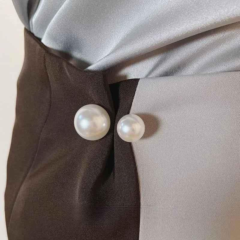 1/12Pcs Pearl Non-slip Safety Pins Dress Brooch Decoration Dress Waist Fastening Pins Collar Adjustment Scarf Buckle Jewelry