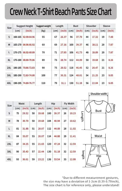 Men Patchwork 3d Printing Short Sleeve Shorts Suit Summer Outdoor Sportswear Casual Fashion Sets Sweat Absorbent and Comfortable