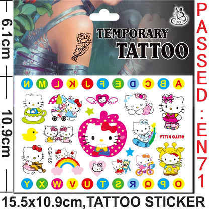 Sanrio series Tattoo Stickers Waterproof Cute Sticker Anime Birthday Party Supplies Decoration For Kids Women Men Gift