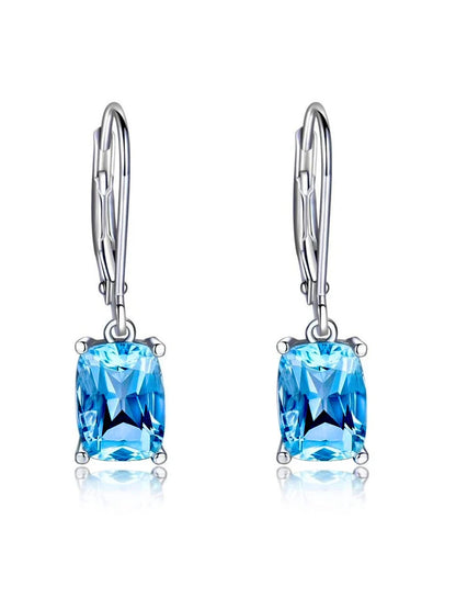 Valuable Lab Emerald Diamond Dangle Earring Jewelry 925 Sterling silver Party Wedding Drop Earrings for Women Engagement Gift