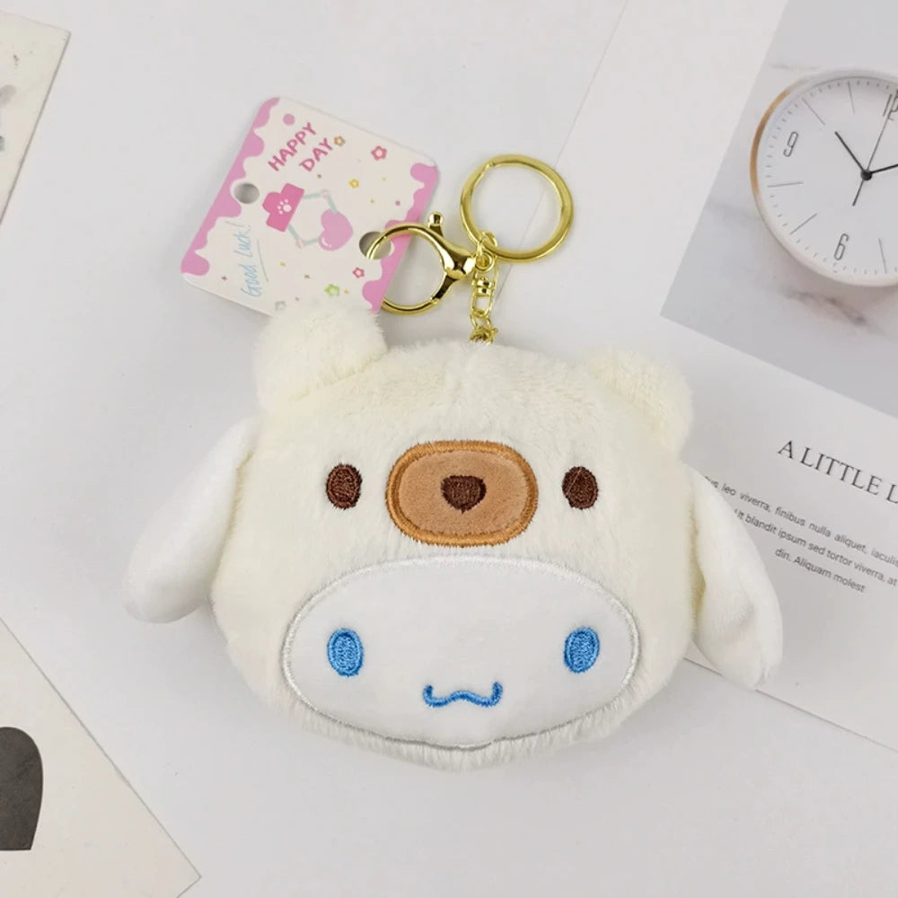 サンリオ Kuromi Melody Cinnamoroll かわいいぬいぐるみコインパース アニメ ポムポムプリン ポチャッコ 学生バッグチャーム 女の子のホリデーギフト