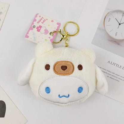 サンリオ Kuromi Melody Cinnamoroll かわいいぬいぐるみコインパース アニメ ポムポムプリン ポチャッコ 学生バッグチャーム 女の子のホリデーギフト