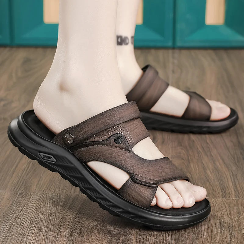 Sandals men with soft soles breathable waterproof anti slip wear-resistant suitable both summer casual wear breathable men shoes