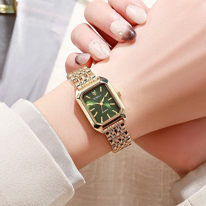 高級レディース腕時計 ファッション 長方形 レディース スチールバンド クォーツ腕時計 Reloj Mujer Relogio Feminino 女の子用時計 ギフト