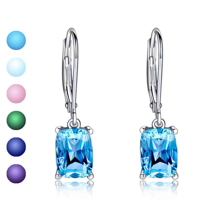 Valuable Lab Emerald Diamond Dangle Earring Jewelry 925 Sterling silver Party Wedding Drop Earrings for Women Engagement Gift