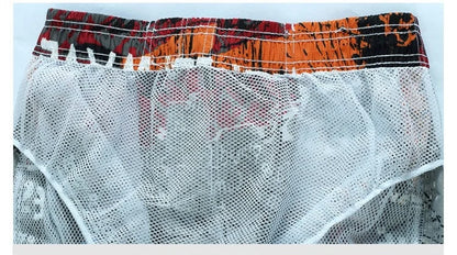 Sexy Swimsuit 2024 Summer Mens Swimwear Print Swimming Shorts For Men Surf Board Beach Wear Quick Dry Swimming Trunks Sunga 6XL