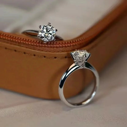 ソリティアリング 本物 925スターリングシルバー 1ct モアサナイト cz 婚約 結婚指輪 レディース ブライダル ステートメント パーティージュエリー