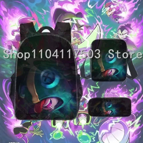 Anime Figures 3Pcs Backpack Set Kawaii Schoolbag Cartoon Mochila Anime Large Capacity 16 inch Bags Birthday Gifts