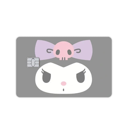 Sanrios Hello Kittys Kuromi Credit Card Skin Stickers for Bank Card Bus Anime Rilakkuma Metro Card Sticker Waterproof Girls Gift