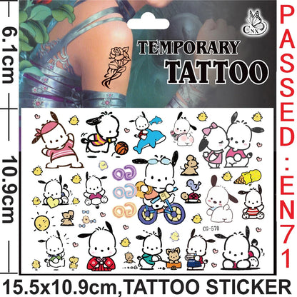 Sanrio series Tattoo Stickers Waterproof Cute Sticker Anime Birthday Party Supplies Decoration For Kids Women Men Gift