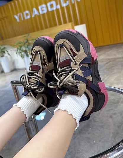 Sneakers Woman Footwear High on Platform Athletic Sports Spring Autumn Shoes for Women Trends 2024 Deals Korean New Casual Light