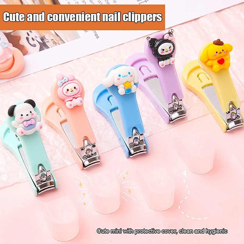 Cute Cartoon Nail Clippers Kawaii Cinnamoroll Hello Kitty Kuromi Melody Nail Clipper Folding Nail Clippers Nail Beauty Tools