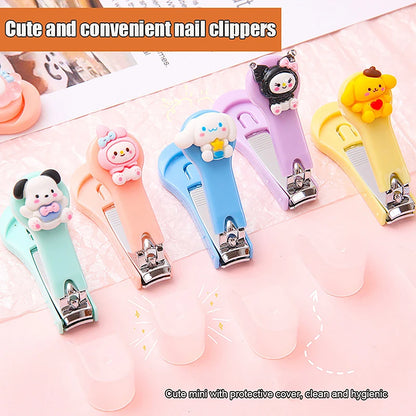 Cute Cartoon Nail Clippers Kawaii Cinnamoroll Hello Kitty Kuromi Melody Nail Clipper Folding Nail Clippers Nail Beauty Tools