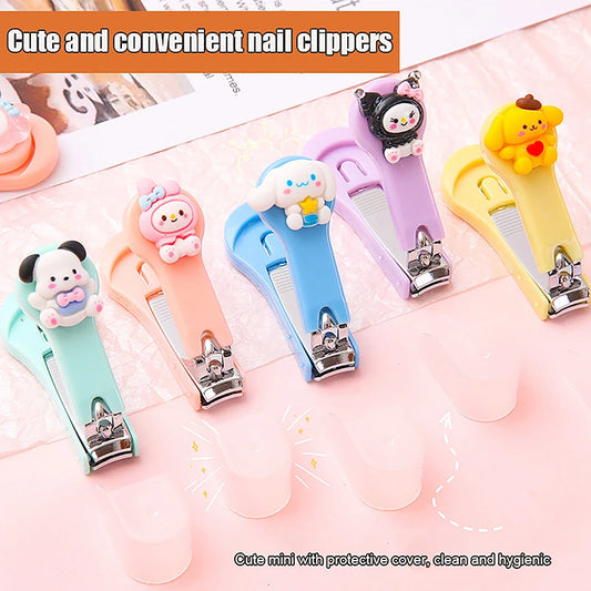 Cute Cartoon Nail Clippers Kawaii Cinnamoroll Hello Kitty Kuromi Melody Nail Clipper Folding Nail Clippers Nail Beauty Tools