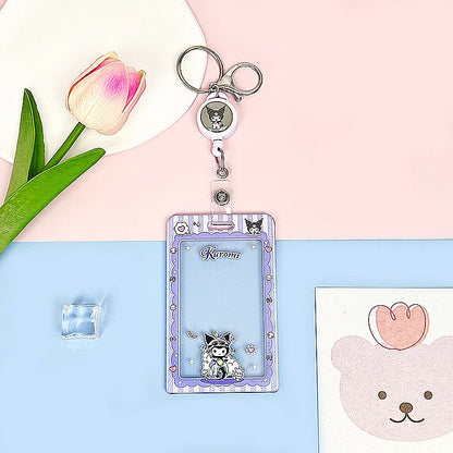 Sanrios Card Bag Cute Anime Figure Cinnamoroll Kuromi Id Bus Card Storage Case Holder Melody Pochacco Students Card Sleeve Gift