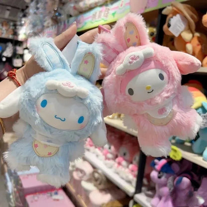 Sanrio Plush Fairy Rabbit Baby Series Cute Collectible Figurine Melody Kuromi Hellokitty Cinnamoroll Anime Doll Toys Gifts